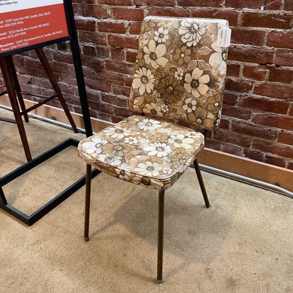 Metal Craft Groovy Brown & White Floral Dining Chairs SET/4