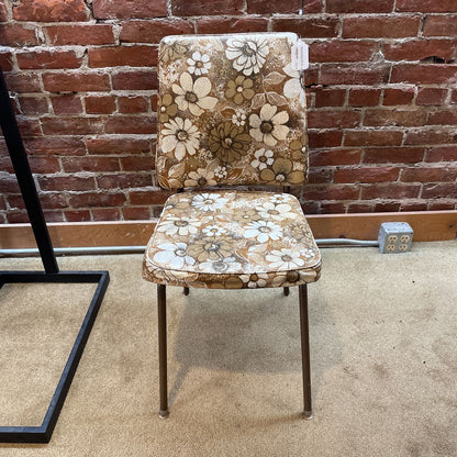 Metal Craft Groovy Brown & White Floral Dining Chairs SET/4