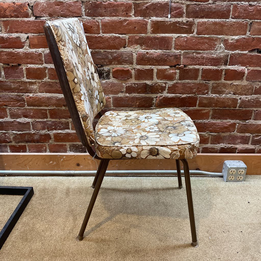 Metal Craft Groovy Brown & White Floral Dining Chairs SET/4