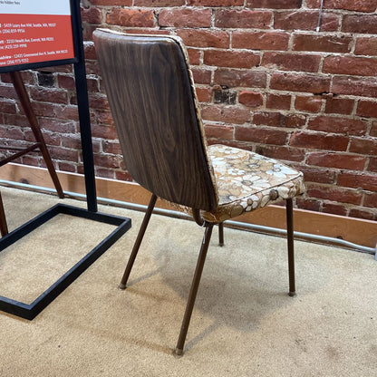 Metal Craft Groovy Brown & White Floral Dining Chairs SET/4