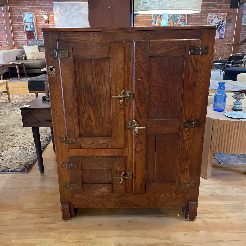 Vintage 1920's Quartersawn Oak Icebox