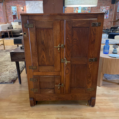 Vintage 1920's Quartersawn Oak Icebox