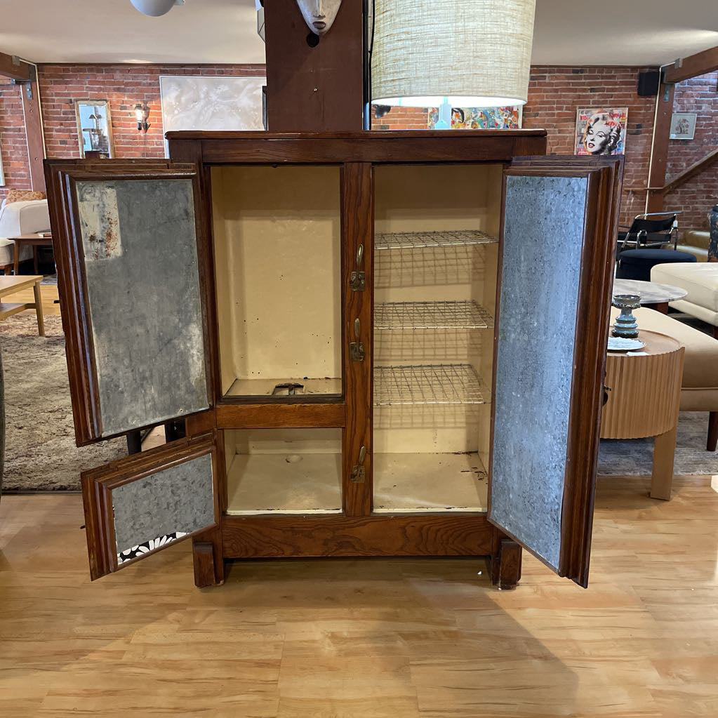 Vintage 1920's Quartersawn Oak Icebox