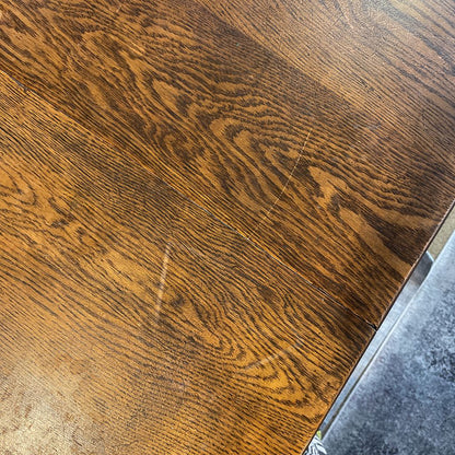 Quartersawn Oak Square Dining Table w/ Turned Legs