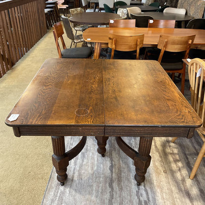 Quartersawn Oak Square Dining Table w/ Turned Legs