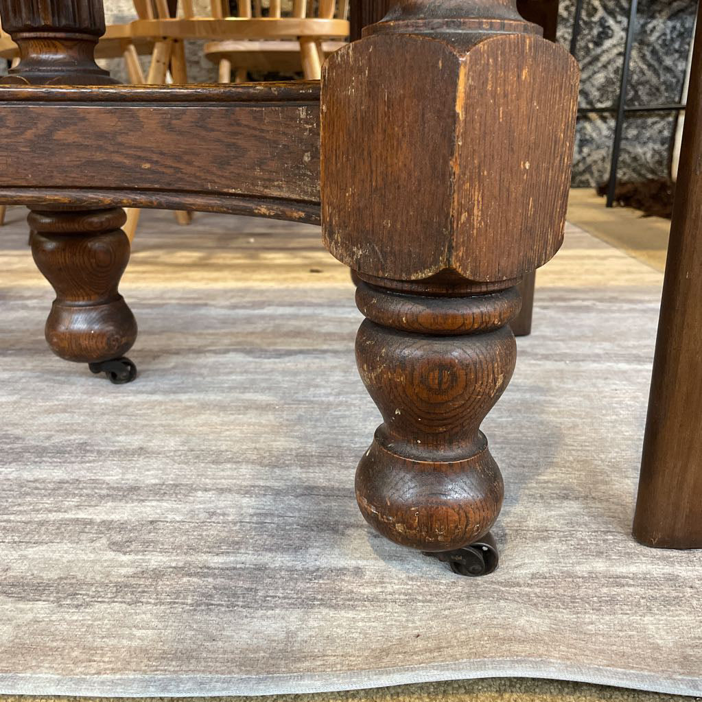 Quartersawn Oak Square Dining Table w/ Turned Legs