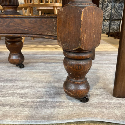 Quartersawn Oak Square Dining Table w/ Turned Legs