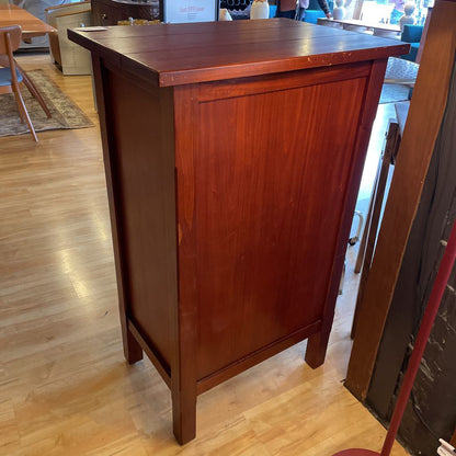 Warm Tone 4 Tier Wine Cabinet with Top Drawer