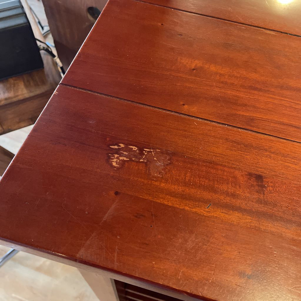 Warm Tone 4 Tier Wine Cabinet with Top Drawer