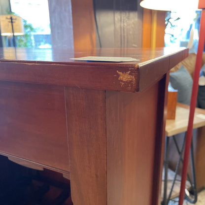 Warm Tone 4 Tier Wine Cabinet with Top Drawer