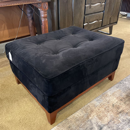 Black Velvet Tufted Ottoman