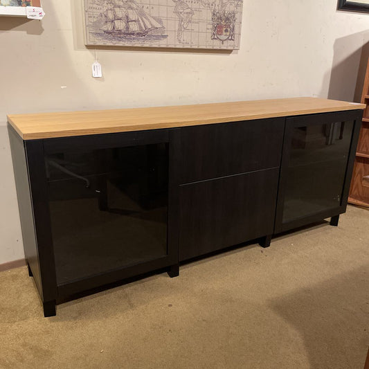 Black & Blonde Wood Mid-Height Media Console