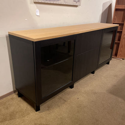 Black & Blonde Wood Mid-Height Media Console