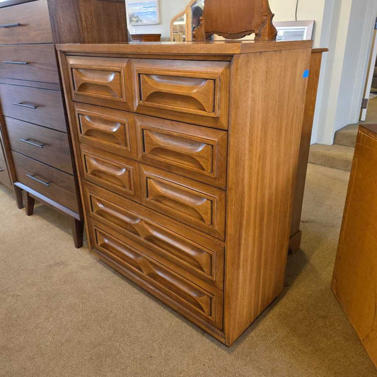 MCM Sculptural Front 5 Drawer Highboy