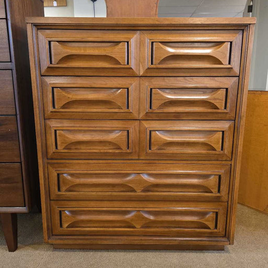 MCM Sculptural Front 5 Drawer Highboy
