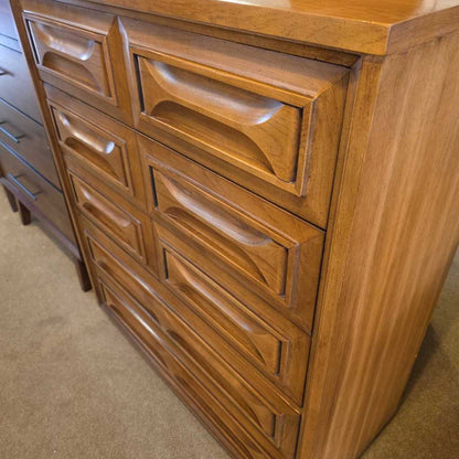 MCM Sculptural Front 5 Drawer Highboy