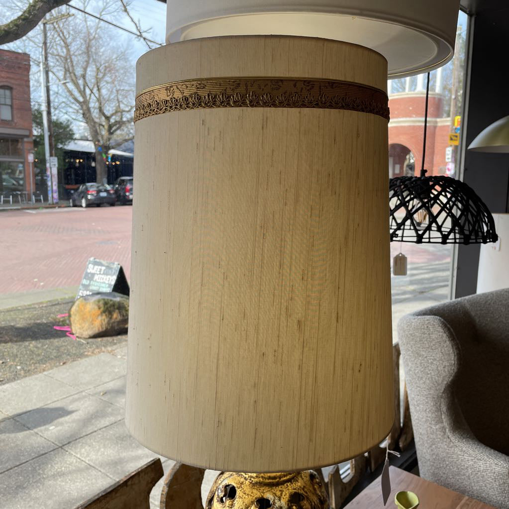 Vintage Gold Base Lamp w/ Cutout Details