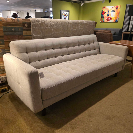 Pale Tan Tufted Sofa