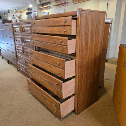 80's Oak Highboy Dresser
