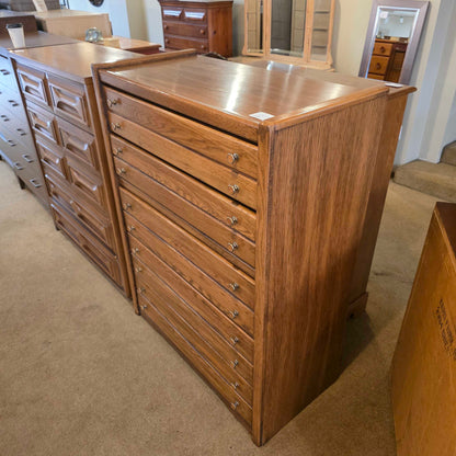 80's Oak Highboy Dresser