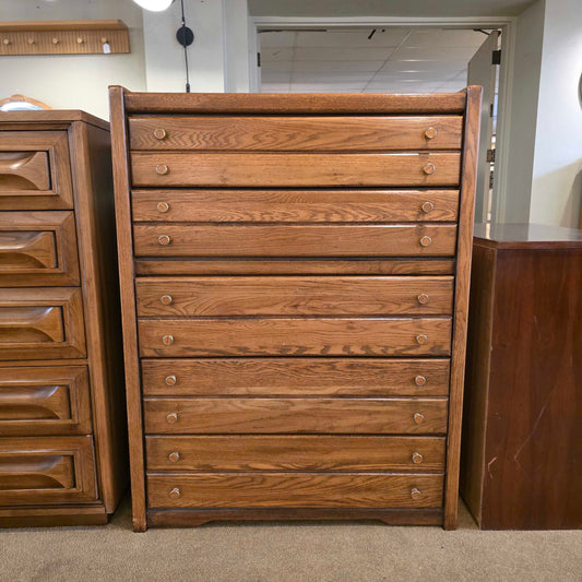 80's Oak Highboy Dresser