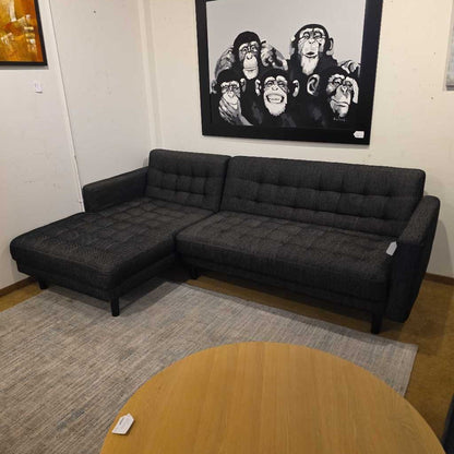 Dark Navy Tufted LAF Sectional