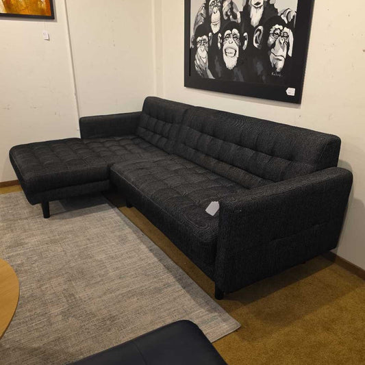 Dark Navy Tufted LAF Sectional