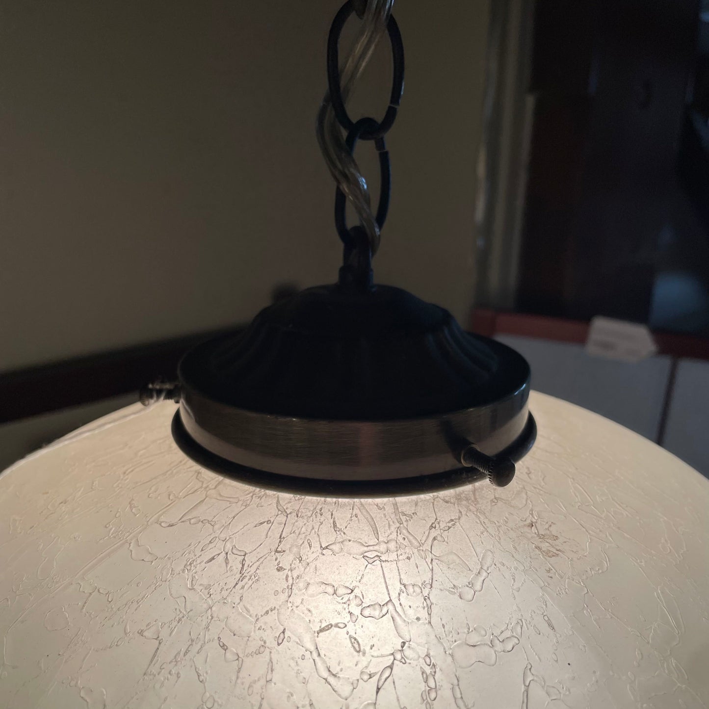MC White Frosted Glass Swag Light