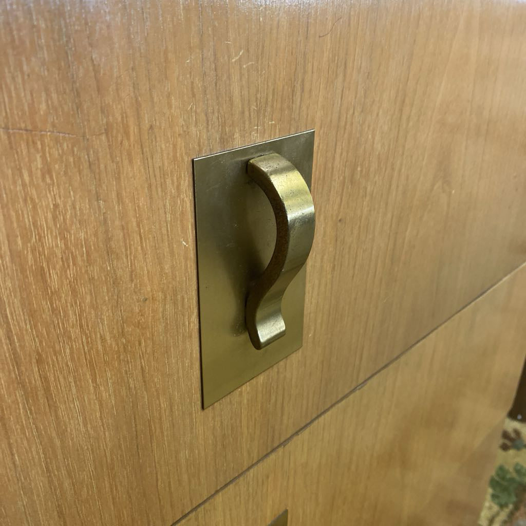 Vintage Natural Brass Handle Highboy (AS IS)