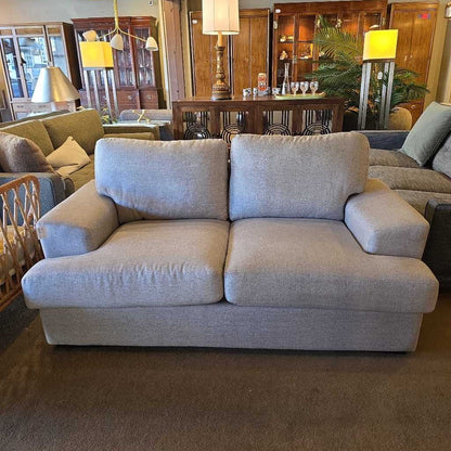 Grey 2 Seat Wide Arm Luxe Depth Sofa