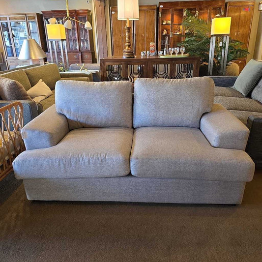 Grey 2 Seat Wide Arm Luxe Depth Sofa