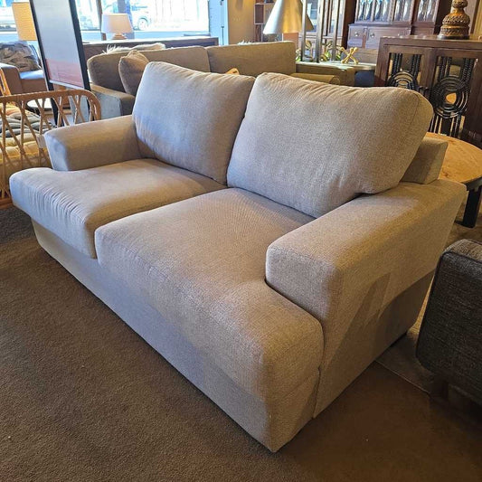 Grey 2 Seat Wide Arm Luxe Depth Sofa