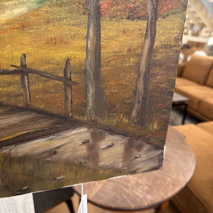 Original 1960's Cottage Oil Painting by A. Lamson ART