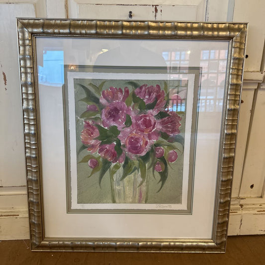 Pink Floral Still Life Original Painting ART
