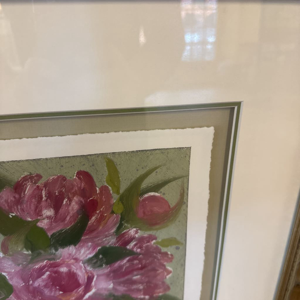 Pink Floral Still Life Original Painting ART