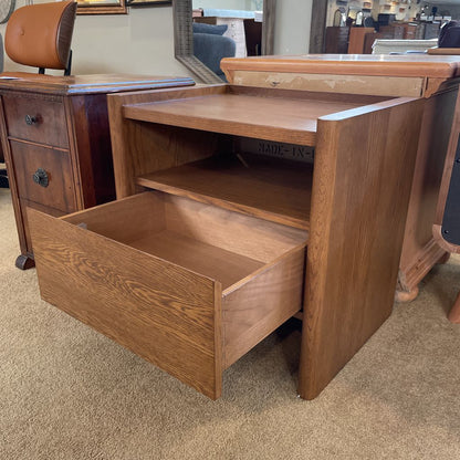 Warm Oak One Drawer Blocky Nightstand C NIGHTSTANDS