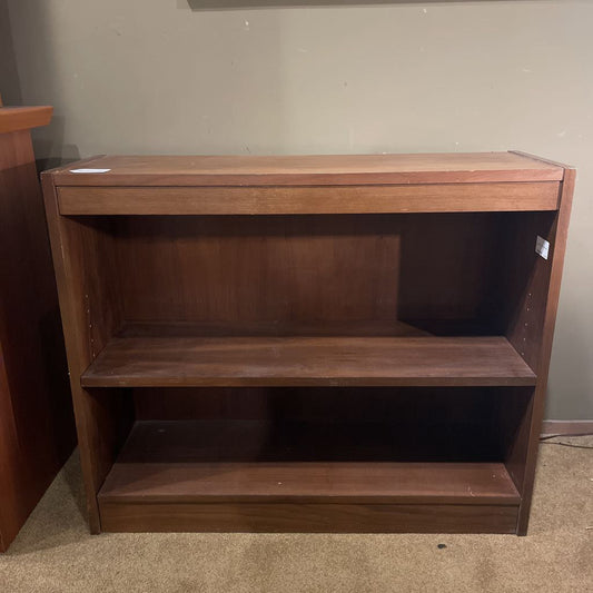 Walnut Low Two Tier Bookshelf