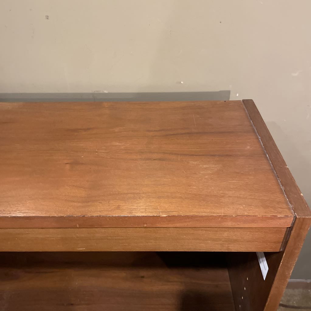 Walnut Low Two Tier Bookshelf