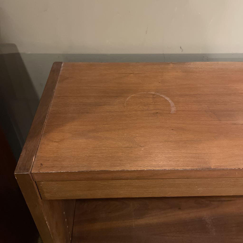 Walnut Low Two Tier Bookshelf