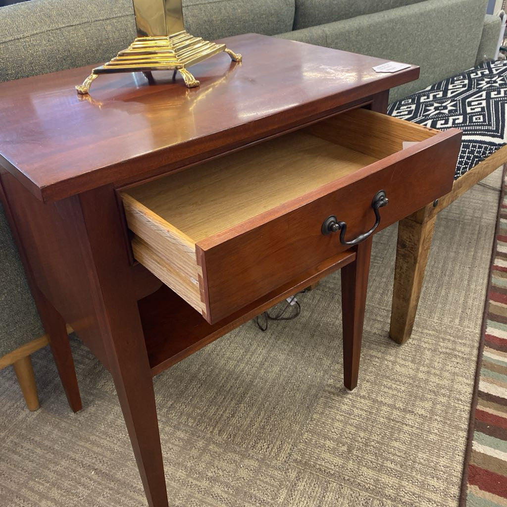 STICKLEY Large Classic Side Table w/Drawer & Shelf C SIDE TABLES