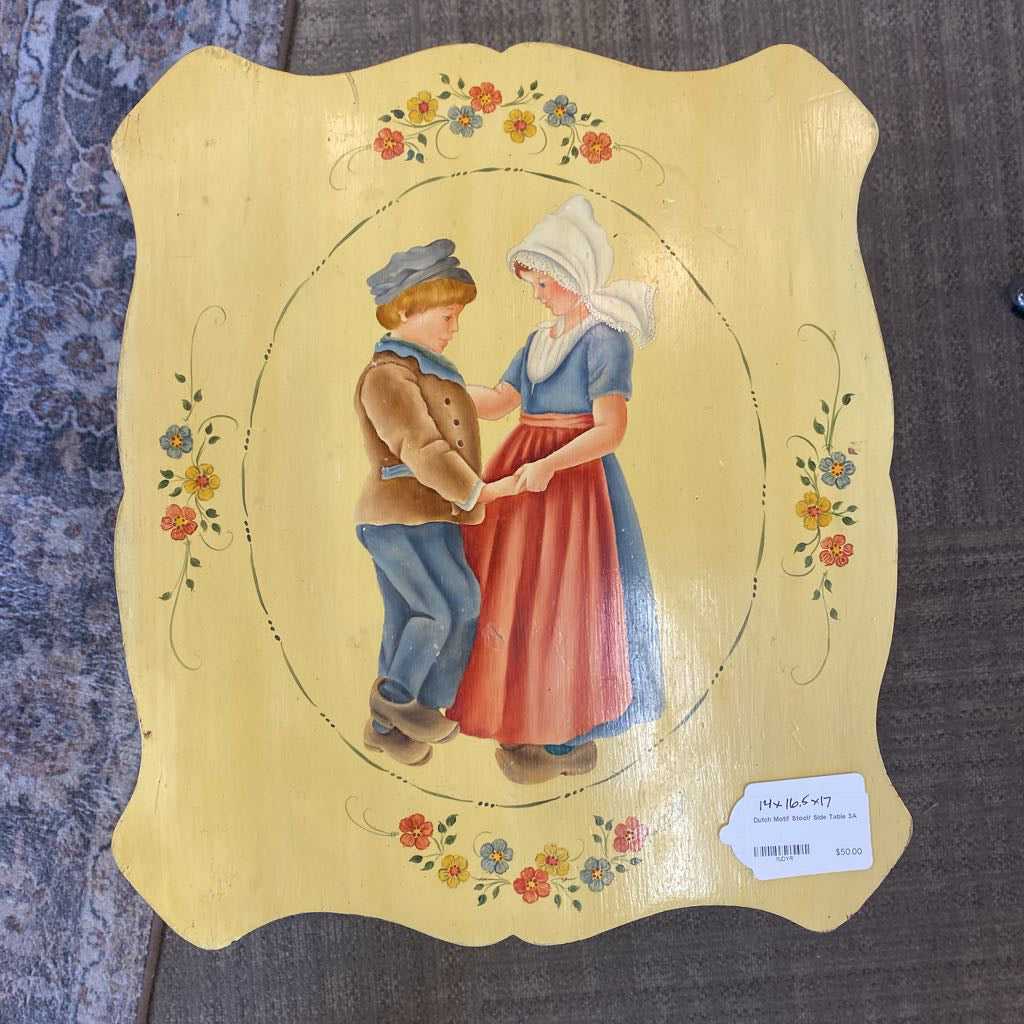 Decorative panel with a painting of two people shaking hands on a textured surface