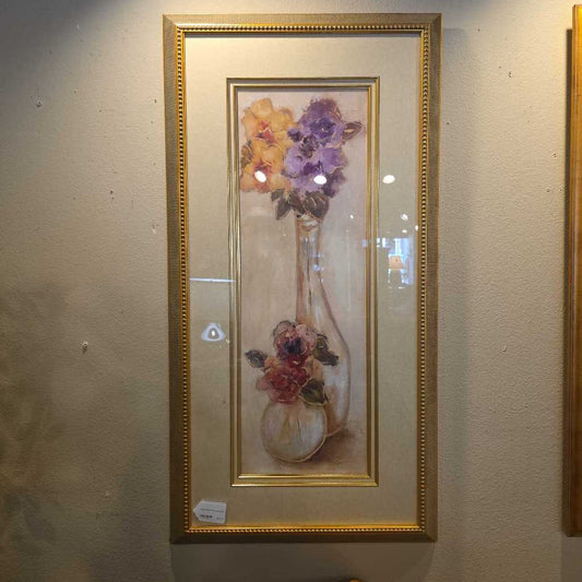 Purple & Pink Flower Vase Art