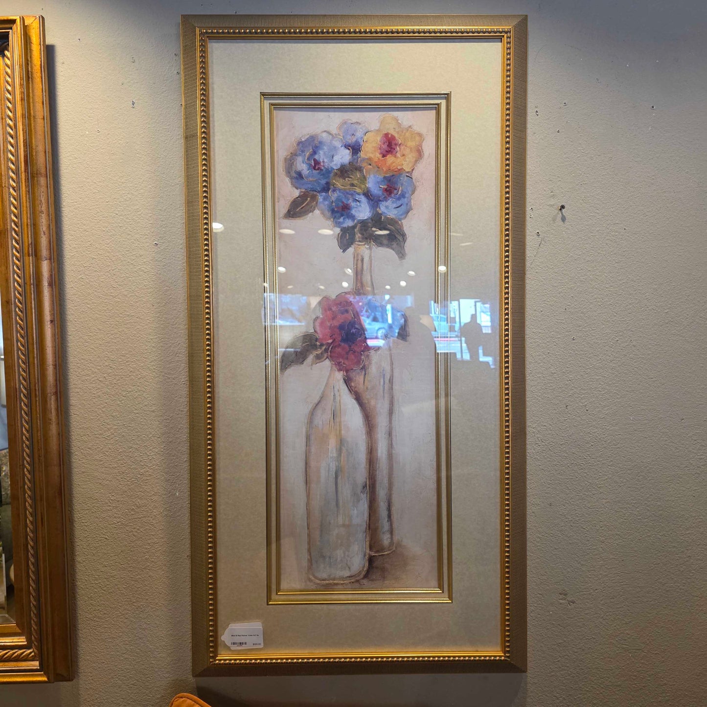Blue & Red Flower Vase Art ART
