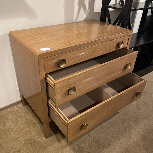 Faux Wood Metal Chest of Drawers w/ Desk