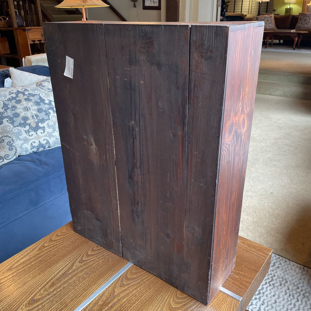 Dark Wood Display Tansu with Offset Shelf C CABINETS