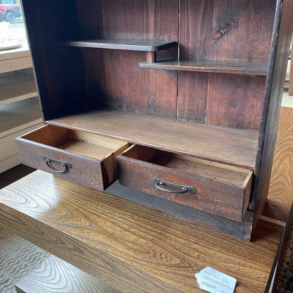 Dark Wood Display Tansu with Offset Shelf C CABINETS