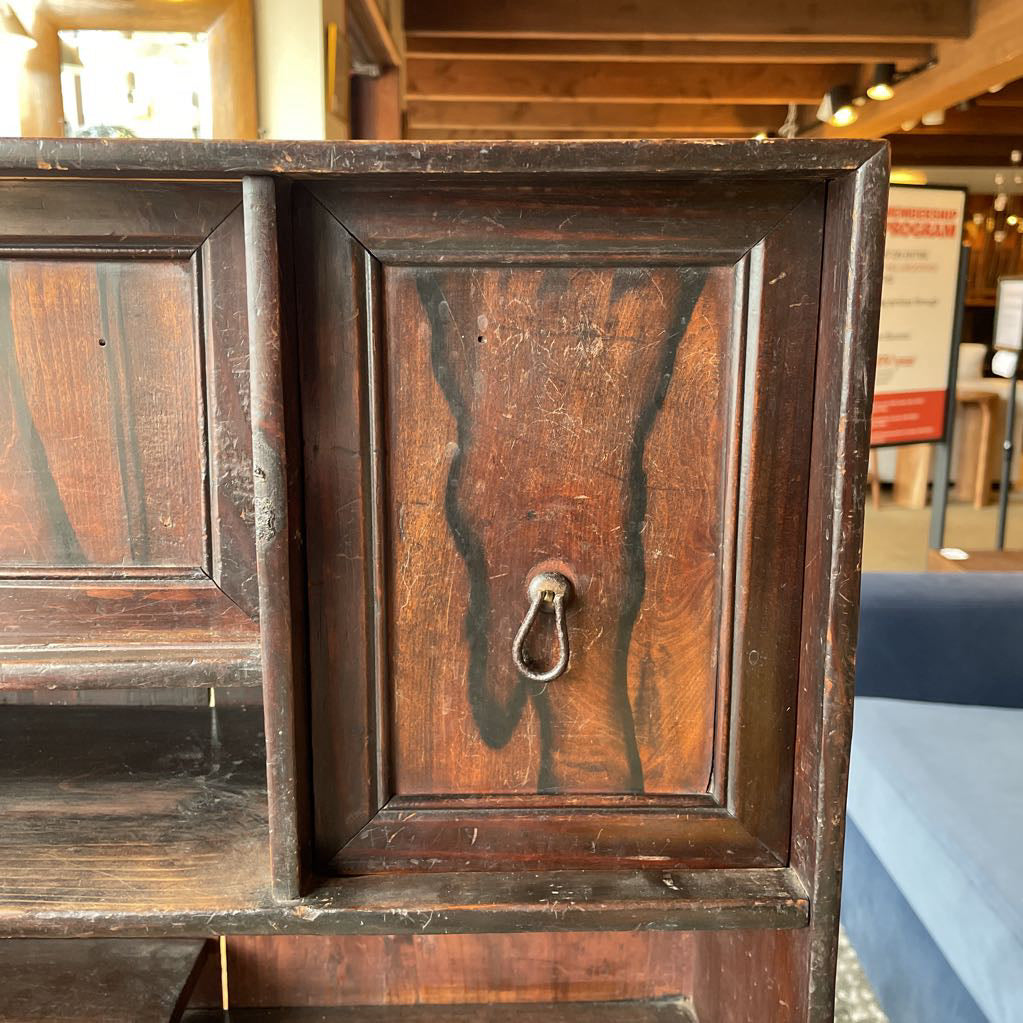 Dark Wood Display Tansu with Offset Shelf C CABINETS