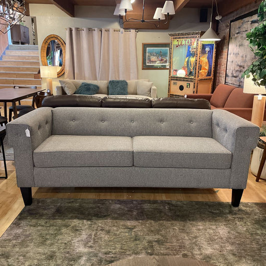 Light Denim Button Back Sofa