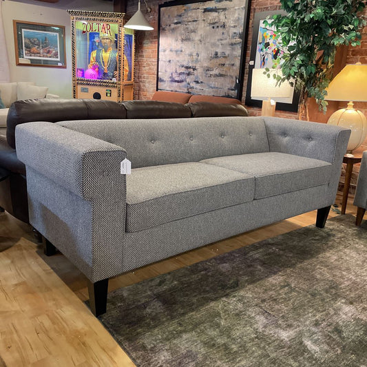 Light Denim Button Back Sofa