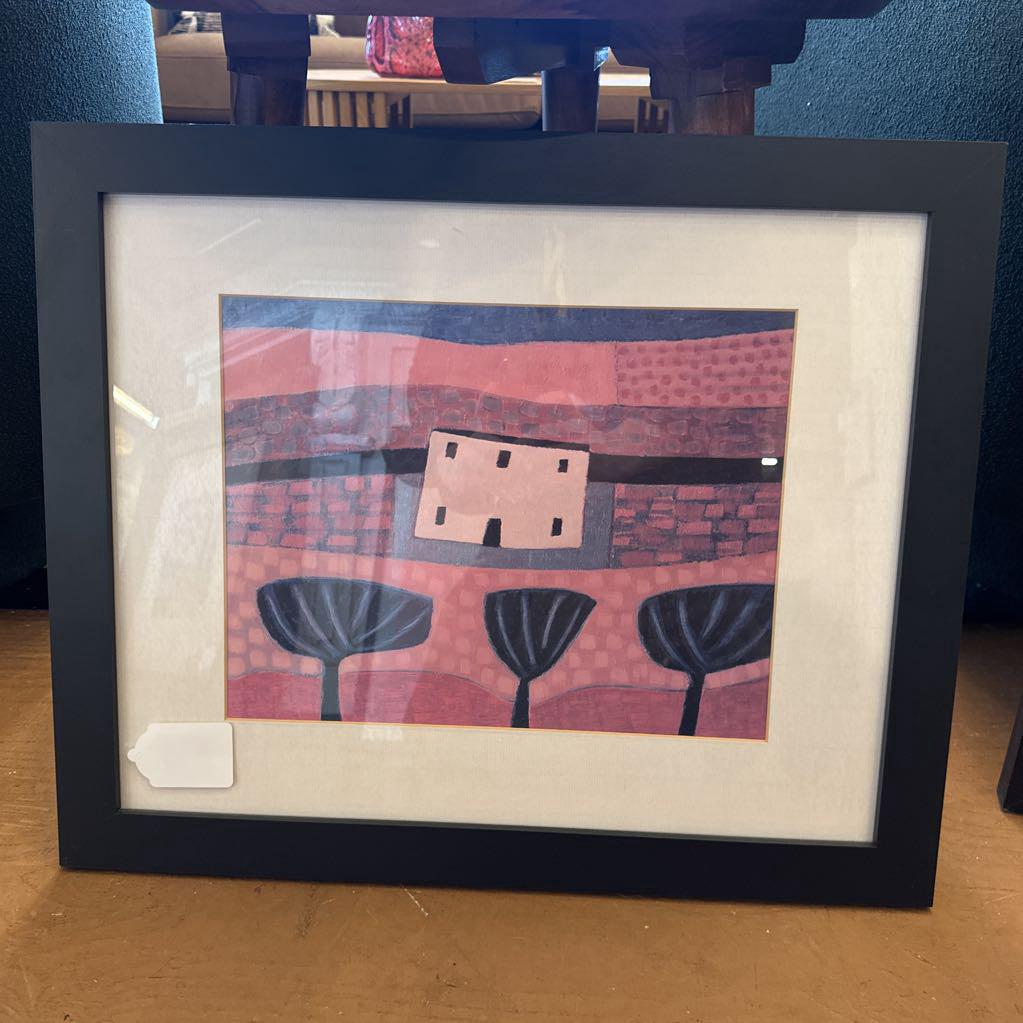 Abstract Building Black Frame Print ART